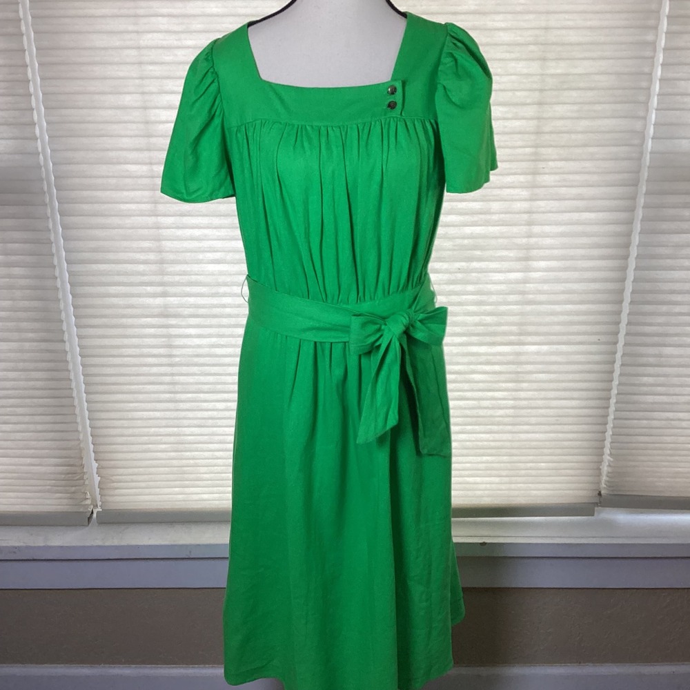 Who What Wear Linen Blend Dress NWT, Poison Green, Short Sleeve,‎ Size Medium